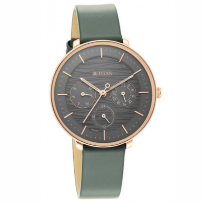 Titan Workwear 2651WL02 Svelte Black Dial Leather Strap Quartz Women's Watch 